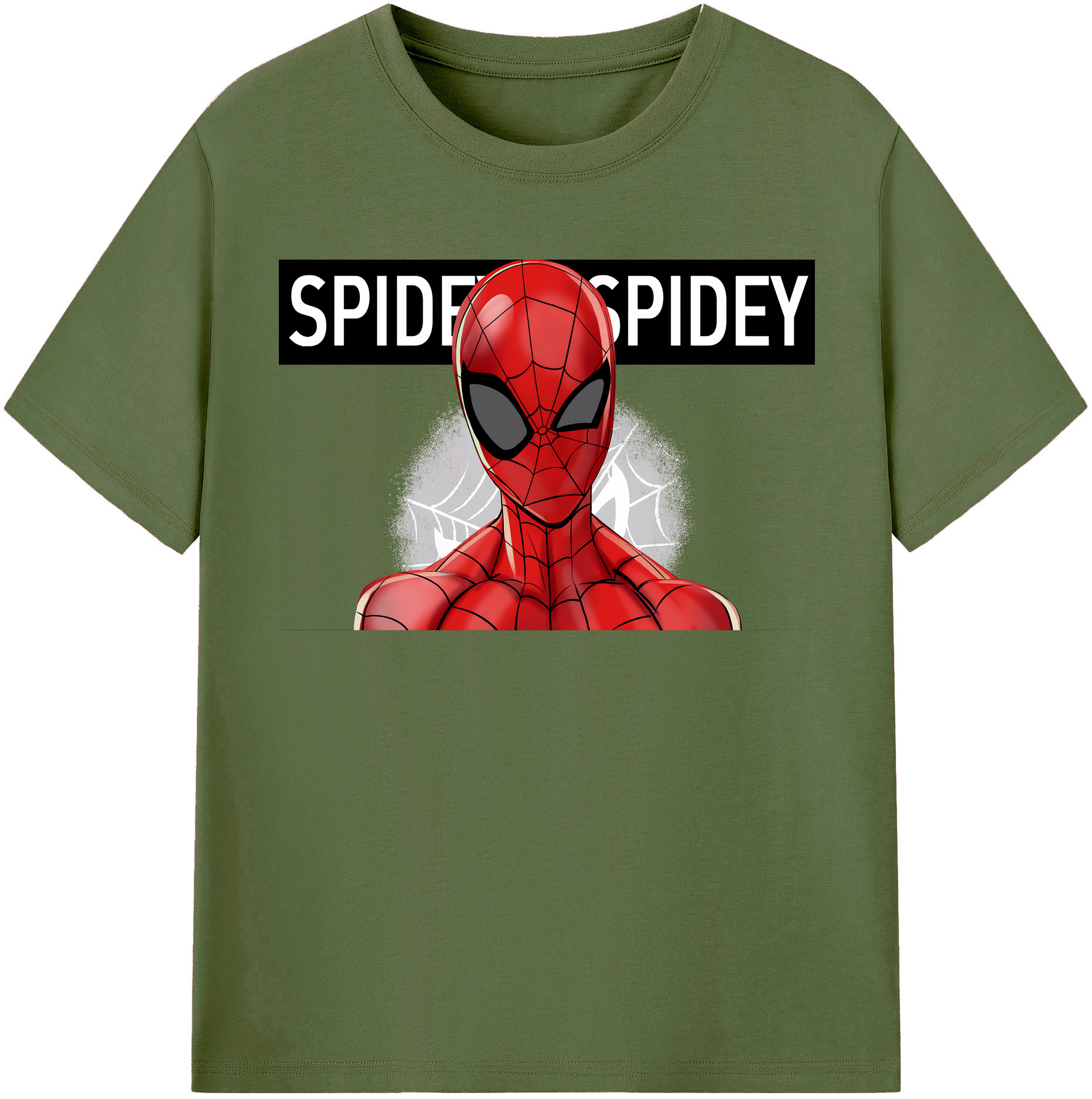 （画像用） Spider Man スパイダーマン 綿100％半袖Tシャツ（フロントプリント）